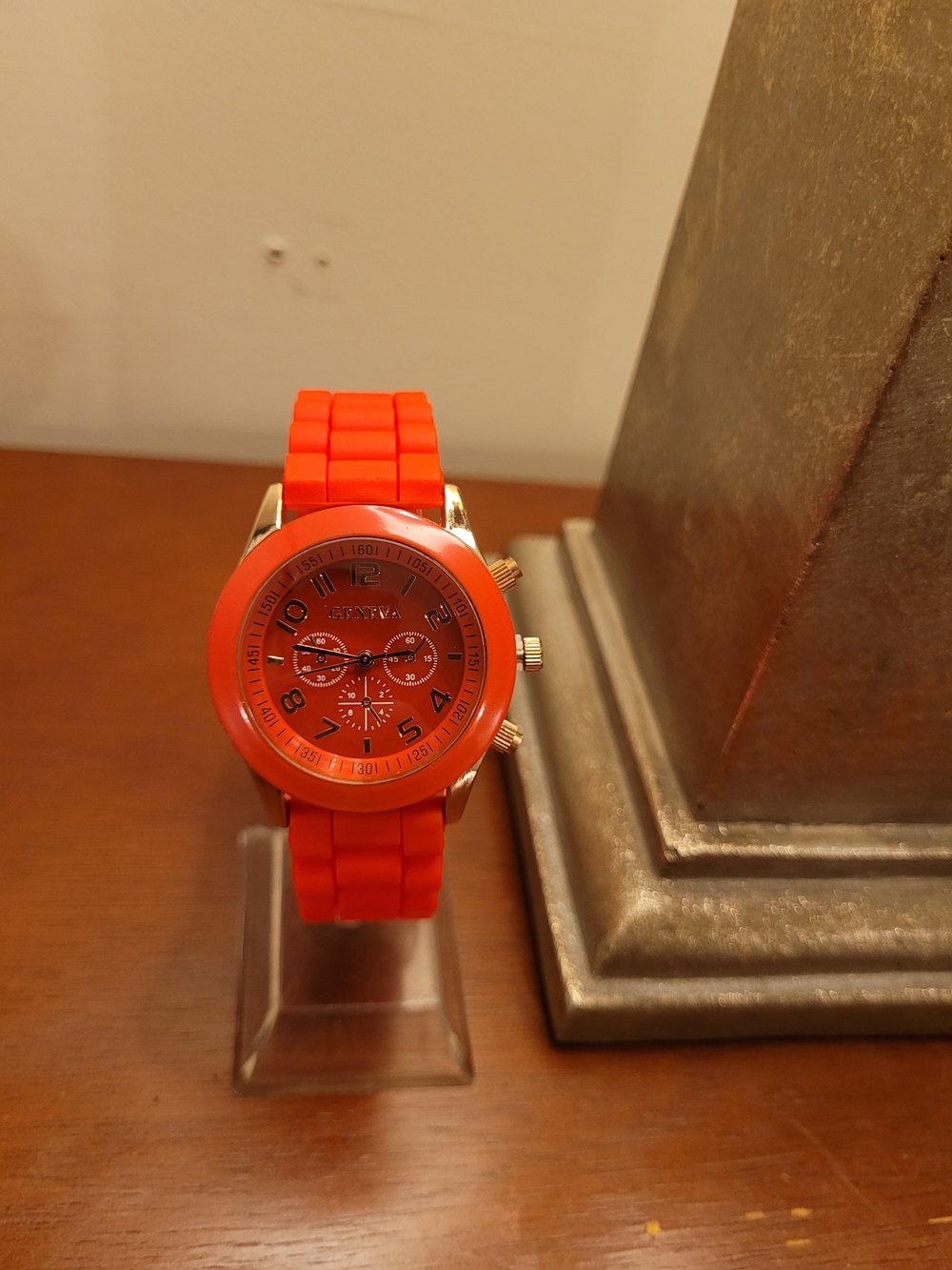Brand New Red and Rose Gold Geneva Women's Silicone Watch